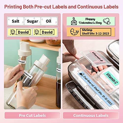 Phomemo Label Maker, D30 Label Maker Machine with Tape, Mini Bluetooth Label Makers, Small Portable Thermal Label Printer, Sticker Maker for School Classroom Teacher Home Kitchen Office Supplies - color: Pink
