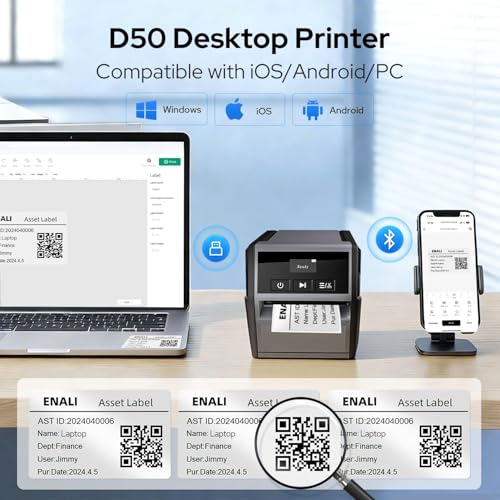 Makeid D50 Industrial Label Maker, 2 Inch Desktop Printer with Auto Cutter
