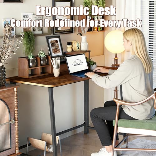 31.5" Folding Desk for Small Spaces, Foldable Computer Table for Home Office, Study,Bedroom,Dorm,Craft, Space Saving,Small Writing Work Office Compact Computer Desk,Easy Assembly,Rustic Brown