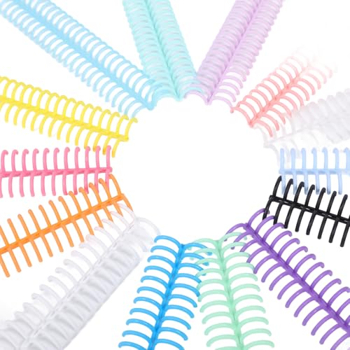 14 Pcs Plastic Binding Combs, 14 Colors Comb Binding Spines, Ring Plastic Combs and Spines for Teacher Student Document Notebook File Making, for A4 B5 A5