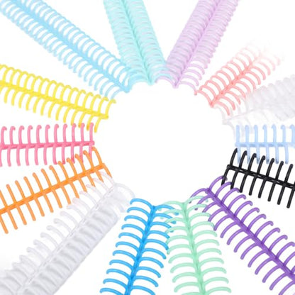 14 Pcs Plastic Binding Combs, 14 Colors Comb Binding Spines, Ring Plastic Combs and Spines for Teacher Student Document Notebook File Making, for A4 B5 A5