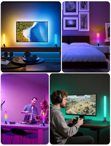 DAYBETTER 360° Smart LED Light Bars, Gaming Light Bar for Room, PC, Desk - color: Black