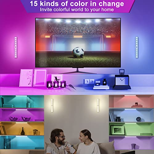 Remote Control RGB Lights Under Cabinet Lighting Rechargeable，1 Pack | 15 Color Changing, 48-LED Wireless Kitchen Counter Lights Perfect for Indoor Pantry Display Shelf Hallway - style: 1 Pack