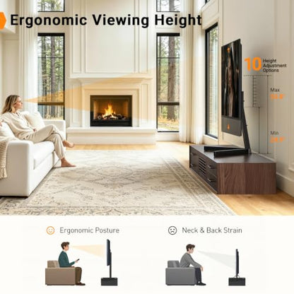 Perlegear Swivel TV Stand with Power Outlet for 42–90" TVs up to 132 lbs - size: 42-90 inch