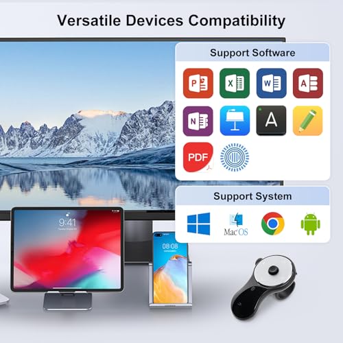 SANWA 3 in 1 Bluetooth Finger Ring Mouse, Wireless Presentation Clicker, Video Scroller & Page Turn for Kindle APP, Mini Wearable Mouse, Rechargeable Handheld Remote Mice for PC, Laptop, Mac, Tablet - style: Finger Ring Mouse