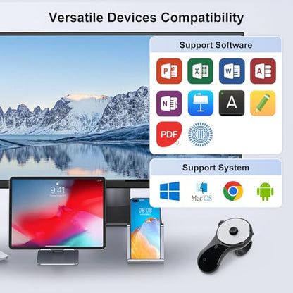 SANWA 3 in 1 Bluetooth Finger Ring Mouse, Wireless Presentation Clicker, Video Scroller & Page Turn for Kindle APP, Mini Wearable Mouse, Rechargeable Handheld Remote Mice for PC, Laptop, Mac, Tablet - style: Finger Ring Mouse