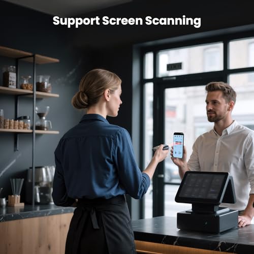 Eyoyo Mini Barcode Scanner Wireless: Portable 3-in-1 Bluetooth Bar Code Scanner with Battery Level Indicator, USB CCD Image Reader for Small Business Compatible with iPhone iPad Android POS Computer - color: Gray
