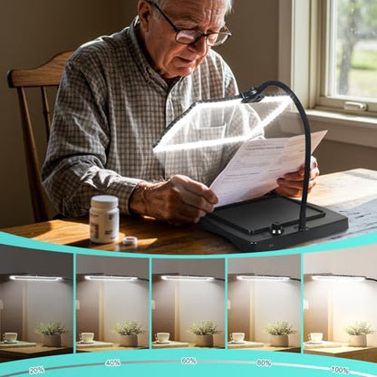 Magnifying Glass with Light and Stand 50 Ultra-Bright LEDs Large Magnifying Lamp with Light Magnifying Glass on Stand Hand-Free with 360° Flexible Gooseneck for Close Work Reading Repair Crafts | Magnifying Lamp with Light Magnifying Glass on Stand Hand-F