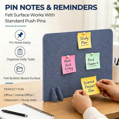 Desk Privacy Divider [6-Pack] 24" x 16" Freestanding Felt Panel - size: 6-Pack