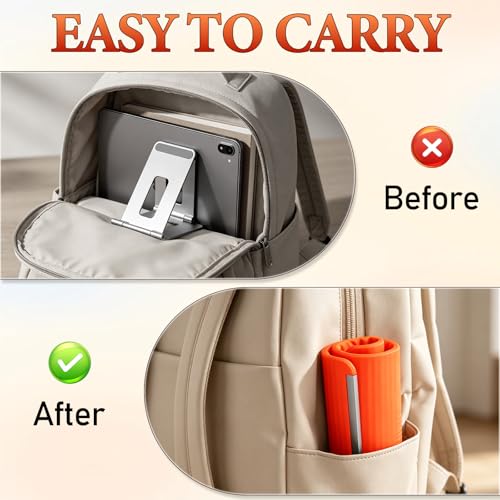 Silicone Phone Stand with Aluminum, Flexible Foldable Phone Holder,Bendable Adjustable Anti-Slip Desktop Stand for Phone Tablet Laptop, Portable Rollable Multi-Angle Stand for Home Office (2 PCS)