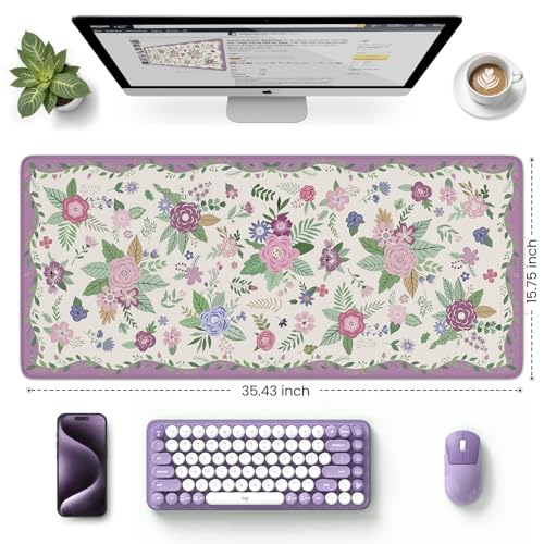 HAOCOO Purple Cloud Desk Pad, 35.4" x 15.7" Desktop Matt for Home Desk - color: D-purple, size: 35.4" x 15.7"