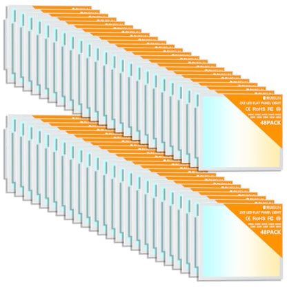 48 Pack 2x2 LED Flat Panel Lights with 5CCT Selectable, 4800LM, ETL | 40W/35W/30W/25W/20W,6500K/5000K/4000K/3500K/3000K,0-10V Dimmable, LED Drop Ceiling Fixtures for Office Meeting Classroom - size: 2x2FT 48PACK