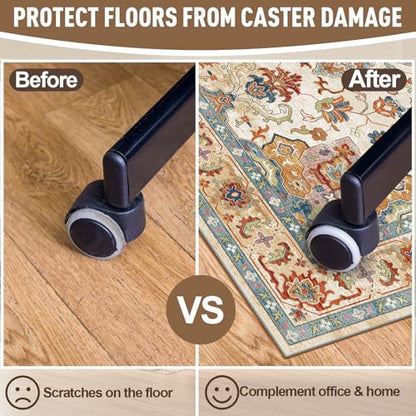 Office Chair Mat for Hardwood Floors - 48X35.5” Desk Chair Mat for Rolling Chair, Under Desk Rug Protects Hard Floors from Damage, Low Pile Floor Protector for Rolling Chair, Non-Slip