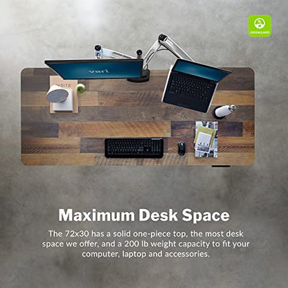 Vari Classic Electric Standing Desk – 72x30 – Reclaimed Wood/Slate - color: Reclaimed Wood / Slate Legs, size: 72 in x 30 in