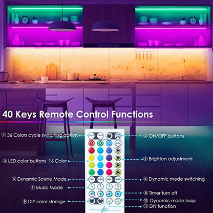 maylit 10 PCS 20in Smart RGB Under Cabinet Lights Kit - size: 16.4FT