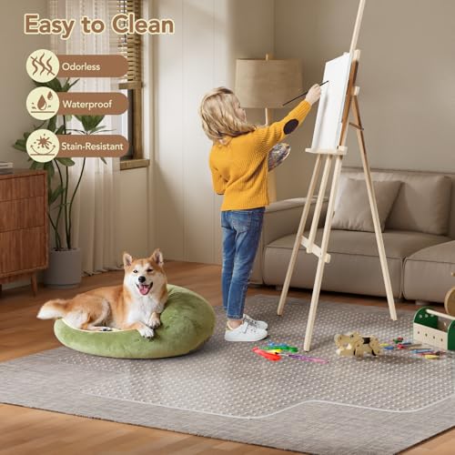 Office Chair Mat for Carpet with Lip, 48" x 72" Clear Plastic Protector | Heavy Duty Desk Floor, Low Pile Carpet Saver Mat for Rolling Chairs, Smooth Glide Computer Chair Mat for Office or Home - size: 48"x72"
