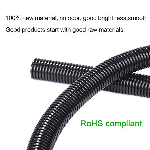 Alex Tech 25ft - 1 inch Split Wire Loom Tubing - Black - color: Black, size: 1"-25ft
