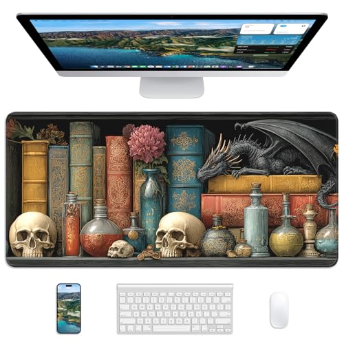 Mouse Pad 31.5x15.7in Large Desk Mat Non-Slip for Office - color: Lizard House, size: 31.5" x 15.7"