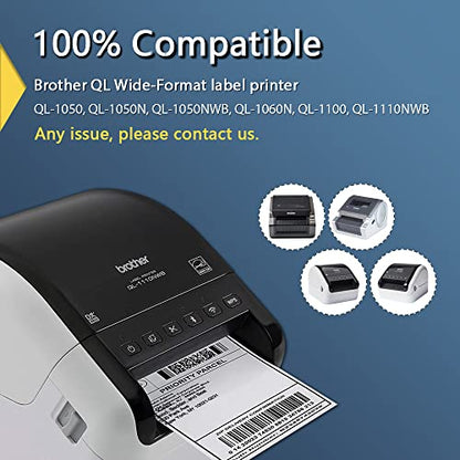 BETCKEY - Compatible Shipping Labels Replacement for Brother DK-1241 (4 in x 6 in), Use with Brother QL Label Printers [10 Rolls/2000 Labels]