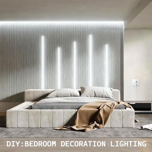 12V COB LED Strip Lights Kit 3.3Ft 6-in-1 Self-Adhesive with 36W Adapter - color: White, size: 3.3Ft
