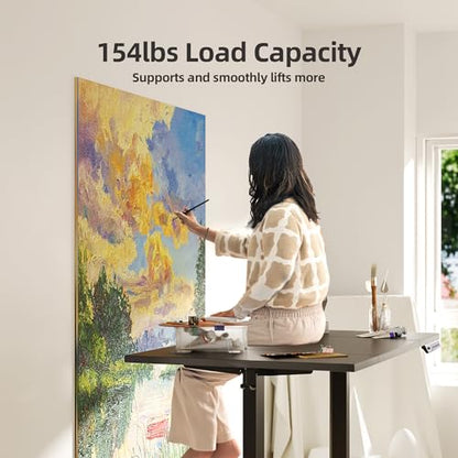 Claiks Electric Height Adjustable Standing Desk, 48x24 Inch, Deep Black | Smooth Height Adjustment, 3 Memory Presets, Cable management hub & hook, Stable Steel Frame, 156 lbs Capacity, Easy Assembly - color: Deep Black, size: 48
