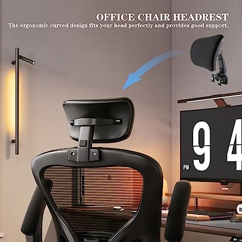 Office Chair Headrest Attachment Head Support Cushion Chair Mesh Head Rest Black Mesh Frame Adjustable Height Angle for Ergonomic Office Chair（Black） - color: Color 1