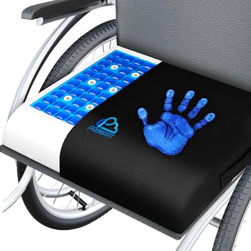 Premium Large Gel Seat Cushion, Memory Foam Seat Cushion for Recliner, Wheelchair, Office Chair, Car, Floor, Dining Chair, Sciatica, Coccyx, Back Pain & Pressure Sore Relief, Design with Ventilation