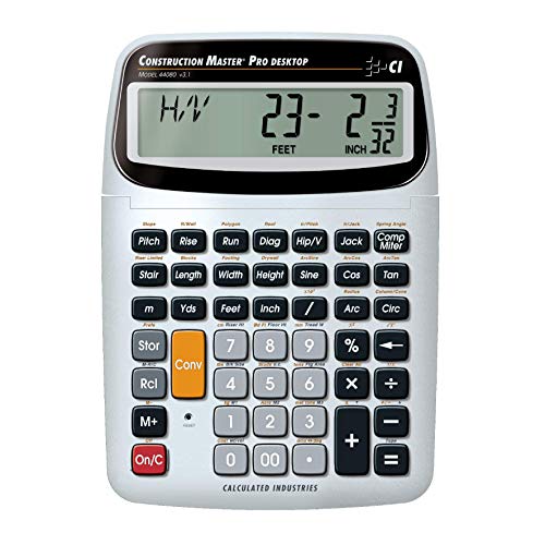 Calculated Industries 44080 Construction Master Pro-Desktop Advanced Construction Math Feet-Inch-Fraction Calculator with Trig Tool for Architects, Estimators, Contractors, Builders and Remodelers | Advanced Construction Math, Feet-Inch-Fraction, Trig Too