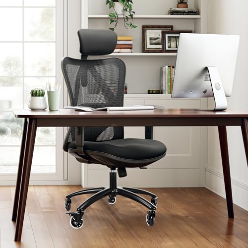 Frassie Office Gaming Chair Metal Base Set Replacement Part | 28 Inch Wide Chair Legs with Bottom Plate Stand Cylinder, 2 Wheels with Brake