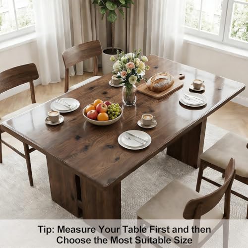 1.5mm Thick Clear Table Protector, Waterproof PVC Plastic Table Cover, Desk Mat for Nightstand，Durable Table Pad for Dining Room, Kitchen, Office, Writing Desk, and Coffee Tables
