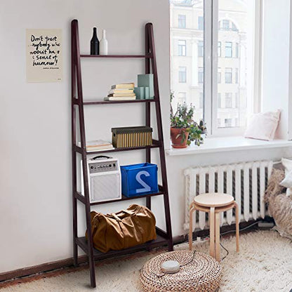 Casual Home 5-Shelf Ladder Bookcase, Espresso (New) - color: Espresso (New), size: 24.75"W, style: Ladder Bookcase