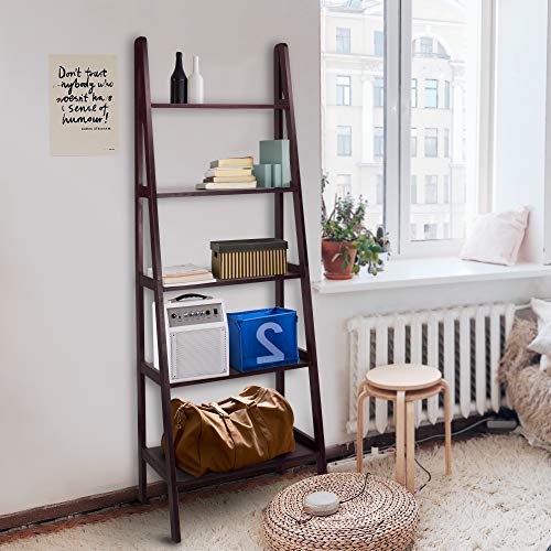 Casual Home 5-Shelf Ladder Bookcase, Espresso (New) - color: Espresso (New), size: 24.75"W, style: Ladder Bookcase