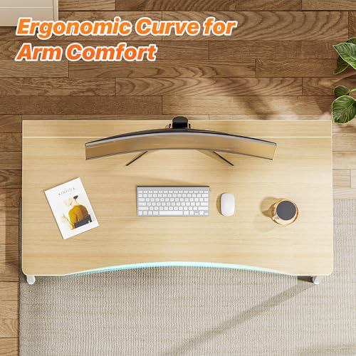 Huuger Folding Desk for Small Spaces, 39.4 Inch Foldable Computer Table - color: Oak, size: 18.9"D x 39.4"W
