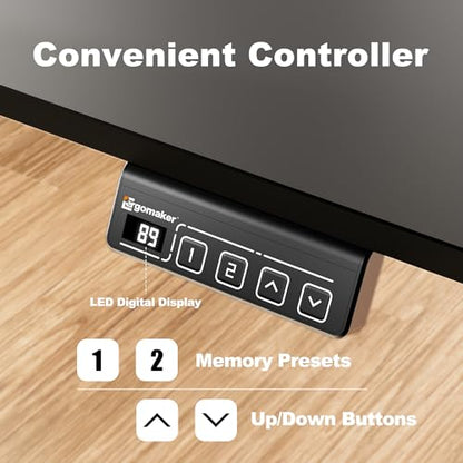 63"x24" Standing Desk, Height Adjustable Sit-Stand Home Office, Black | Electric Adjustable Standing Desk, Sit to Stand Computer Office Desk with Splice Board, Memory Preset, Lifts 28.7''-46.5" - color: Black Frame-black, size: 63-inch