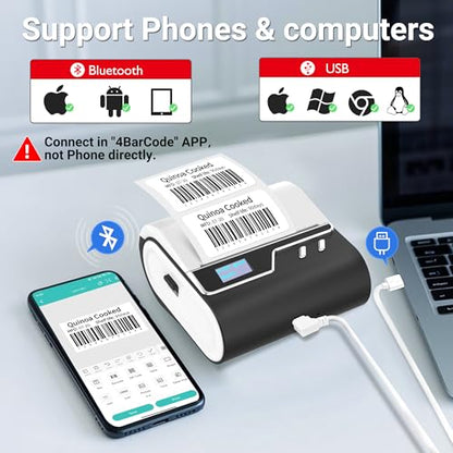 ORGBRO Label Maker Machine, Z3 Barcode Label Printer, 3 Inch Bluetooth Thermal Label Maker for Address, Small Business, Kids School Items, Large Sticker - color: Silver