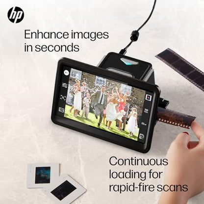 HP Film & Slide Scanner, Photo Scanner, 7" Touch LCD, 13MP Slide Digitizer