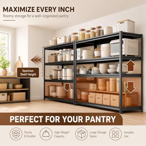 Heavy Duty 4 Tier Metal Book Shelf Adjustable Bookcase | 2400 LBS Bolt-free Storage Shelves with Deep Bookshelf for living Room, Office and Garage Storage, 44.1"Hx 13.8"Wx 12"D - size: 4 Tier-44.1"Hx 13.8"Wx 12"D