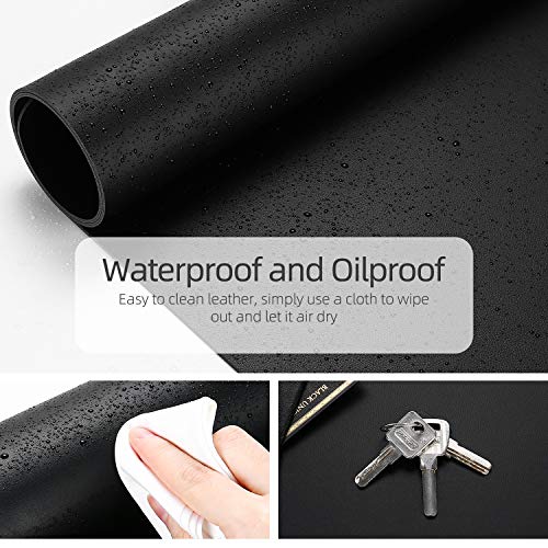 YSAGI Dual-Sided Desk Pad Protector, Desk Mat with Non-Slip - Waterproof PU Leather Office Desk Blotter for Mouse, Keyboard, Writing,31.5" x 15.7", Black - color: Black, size: 15.7" x 31.5"