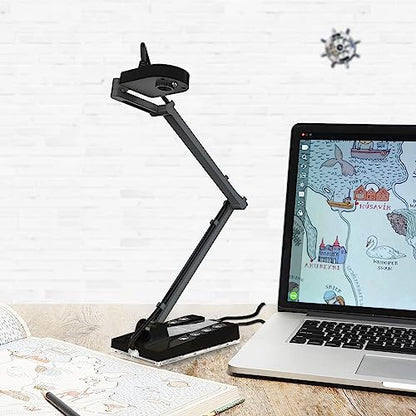 TreasLin Document Camera for Teachers HDMI USB-C 15MP HDIM Document Camera, Remote Learning Classroom Presentations Camera Art Classes Online Teaching with Multi Angle Rotation Adjustment LED Light