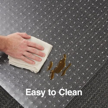 Staples Office Chair Mat, Clear Floor Mats, Flat-Pile Carpets, 60 x 46 Inch, Smooth Glide - size: 46'' x 60'', style: Flat-Pile