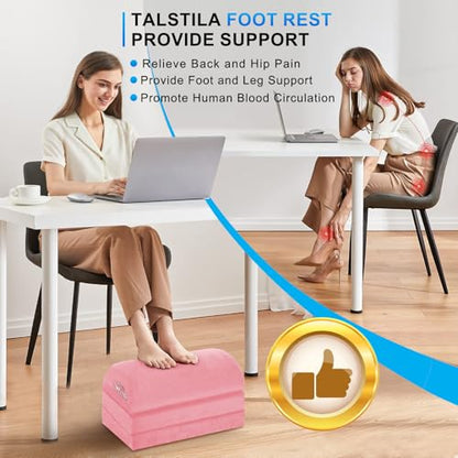 TALSTILA Foot Rest for Under Desk at Work, Under Desk Footrest, Ergonomic 3 Adjustable Heights Footrest, Footrest with Feet Warm Pocket, for Office Desk & Office Chair - Back & Leg Hip Pain Relief