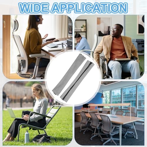 PATIKIL 18x4.3in Office Chair Armrest Covers, 1Pair, Light Gray - color: Light Gray, size: 18"