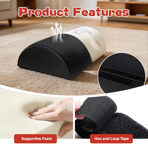 Adjustable Footrest for Under Desk at Work Ergonomic Foot Rest with 3 Adjustable Height Foot Stool for Under Desk Office Footrests with Removable Washable Mesh Cover, Black