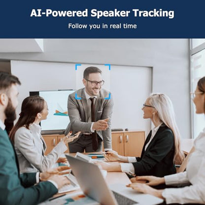 Conference Room Camera, All-in-One 4K Webcam with Microphone and Speaker, AI Tracking and Auto Framing, Wide Angle of View, Plug and Play USB Webcam for PC, Mac, Meetings, Teams, Zoom & Webex - color: Black