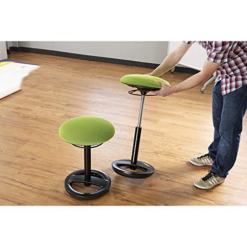 Safco Twixt Active Movement Seating Chair, Ergonomic Support, Adjustable Height, Green Mesh - color: Green, style: Desk Height