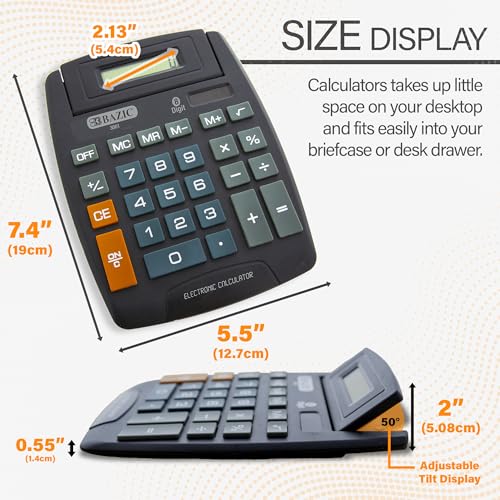 BAZIC Products 8-Digit Large Desktop Calculator, Tilt Display | adjustable tilt display and large keys for everyday math - size: 1 Unit