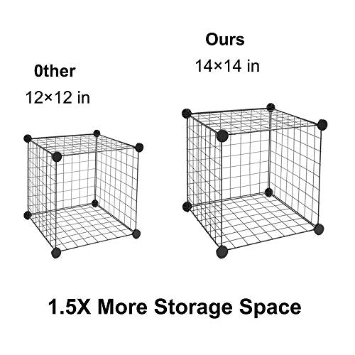Wire Cube Storage, 16-Cube Organizer Metal, Wire C Grids Storage, Storage Bins Shelf, Modular Bookshelf, Closet Cabinet Ideal for Home, Living Room, Office