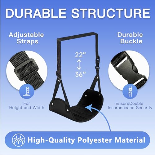 2-Pack Airplane Travel Footrest Hammock - Perfect Airplane Foot Hammock to Relax Your Feet - Travel Essentials Comfy Foot Hanger Plane Footrest for Long Trip