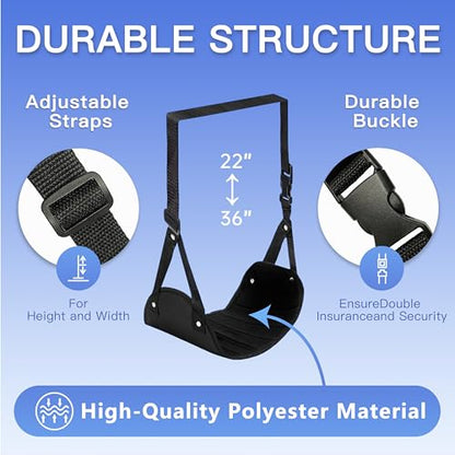 2-Pack Airplane Travel Footrest Hammock - Perfect Airplane Foot Hammock to Relax Your Feet - Travel Essentials Comfy Foot Hanger Plane Footrest for Long Trip