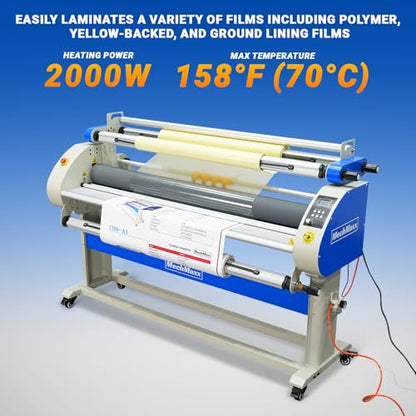 67" Full Auto Cold&Heat Assisted Laminator with 4 Trimmers,Max Speed 52.5 ft/min,63" Max Laminating Width,1.1" Max Thickness, Infrared Heating,(Requires Air Compressor, Not Included),1700-A3